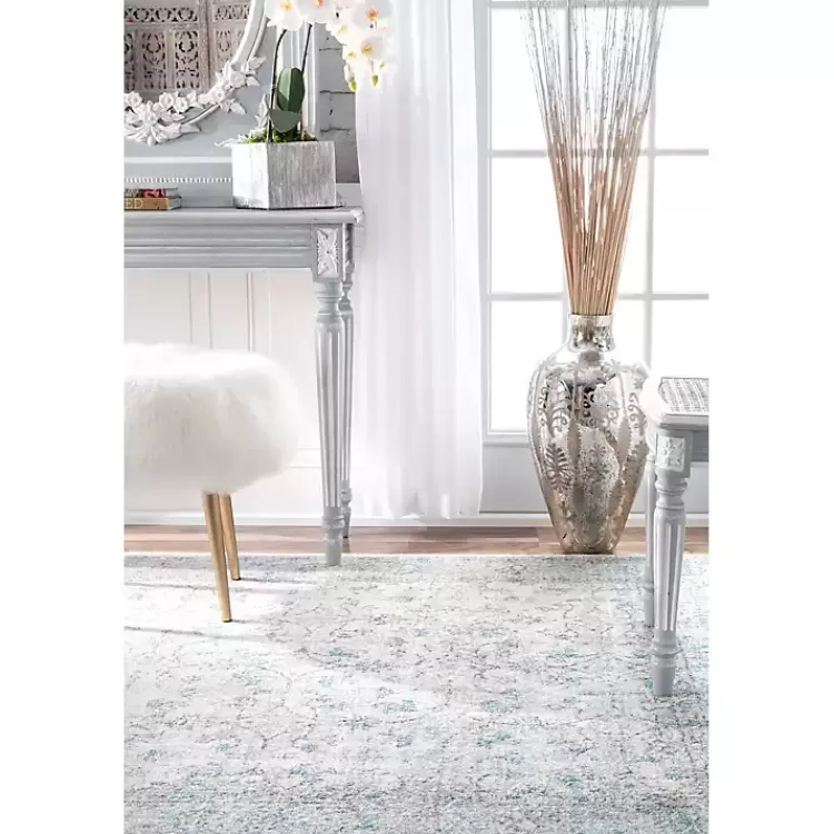 Alfombra Redonda Aqua Rio para Sala - Diseño Costero en 1.5 Metros | Colección Kirklands Home