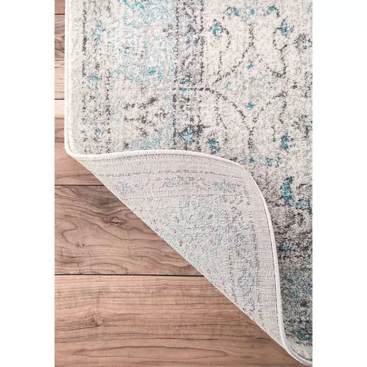 Alfombra Redonda Aqua Rio para Sala - Diseño Costero en 1.5 Metros | Colección Kirklands Home