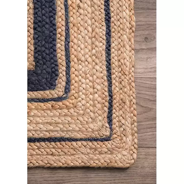 Alfombra tejida de yute con doble borde negro - Tamaño 5x8 pies | Diseño rústico para salas y dormitorios - Oferta exclusiva de liquidación en Kirklands Home