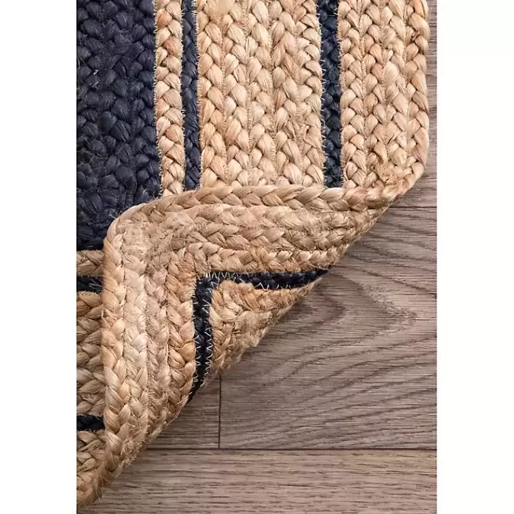 Alfombra tejida de yute con doble borde negro - Tamaño 5x8 pies | Diseño rústico para salas y dormitorios - Oferta exclusiva de liquidación en Kirklands Home