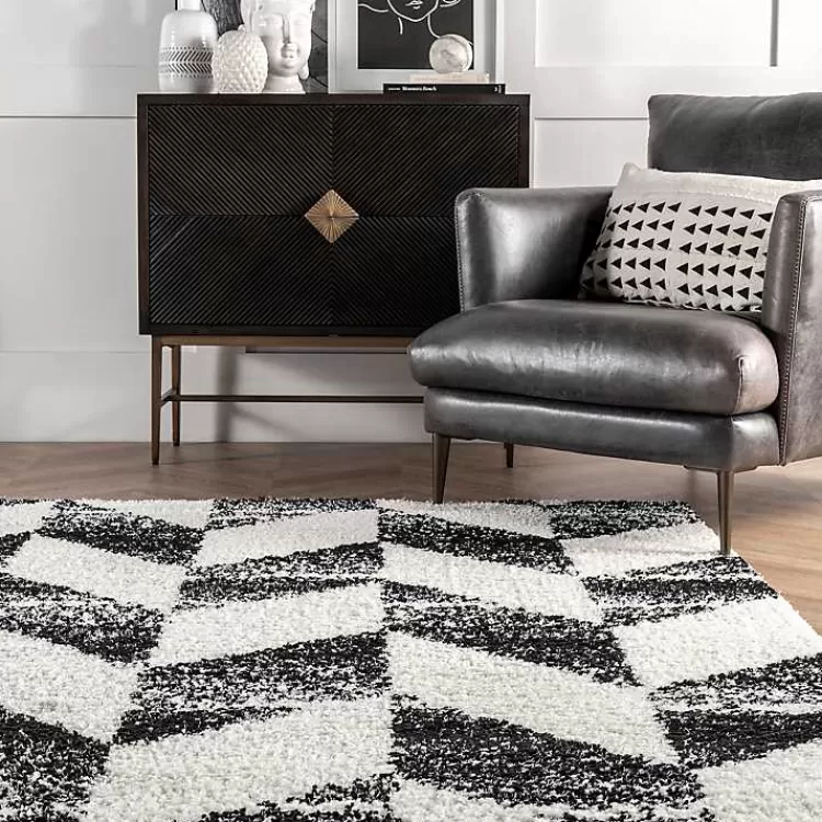 Alfombra mullida de pelo largo en espiga color carbón - Tamaño sala 2.7x3.6 metros | Oferta exprés en decoración de interiores