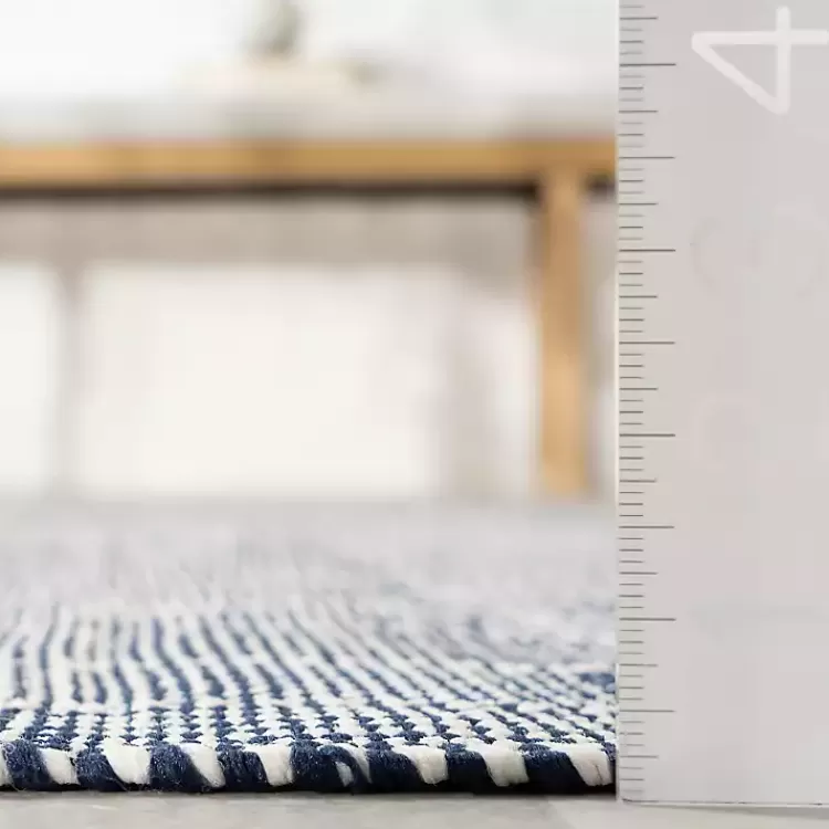 Alfombra Versátil de Cuadros Azul Marino y Marfil para Interior/Exterior - Tamaño 6x9 Pies | Oferta Especial en Decoración Hogareña