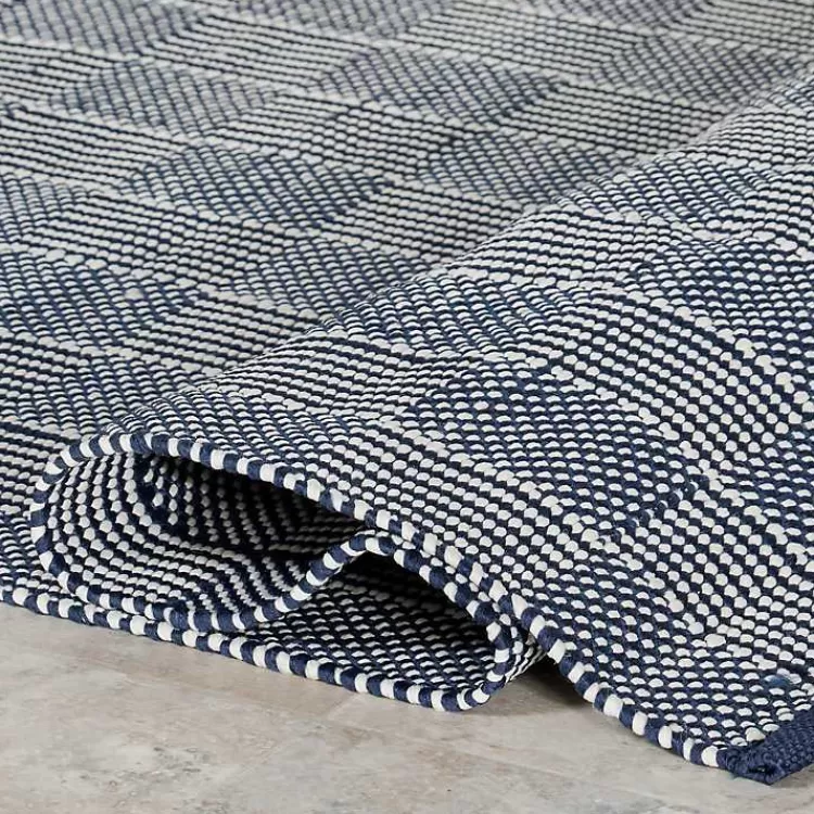 Alfombra Versátil de Cuadros Azul Marino y Marfil para Interior/Exterior - Tamaño 6x9 Pies | Oferta Especial en Decoración Hogareña