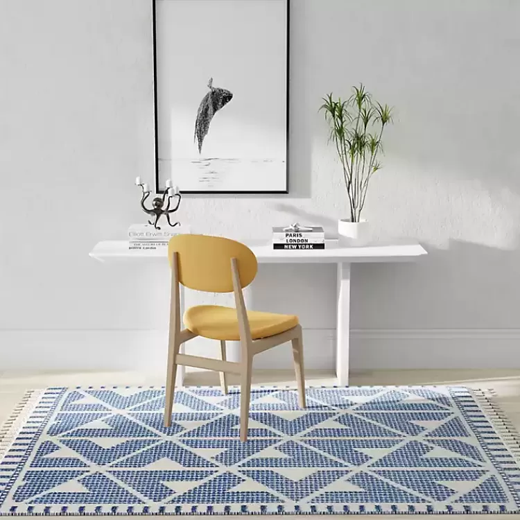 Alfombra moderna blanca con diseño geométrico y textura mullida - 2.40x3 metros (Oferta relámpago exclusiva de Kirklands)