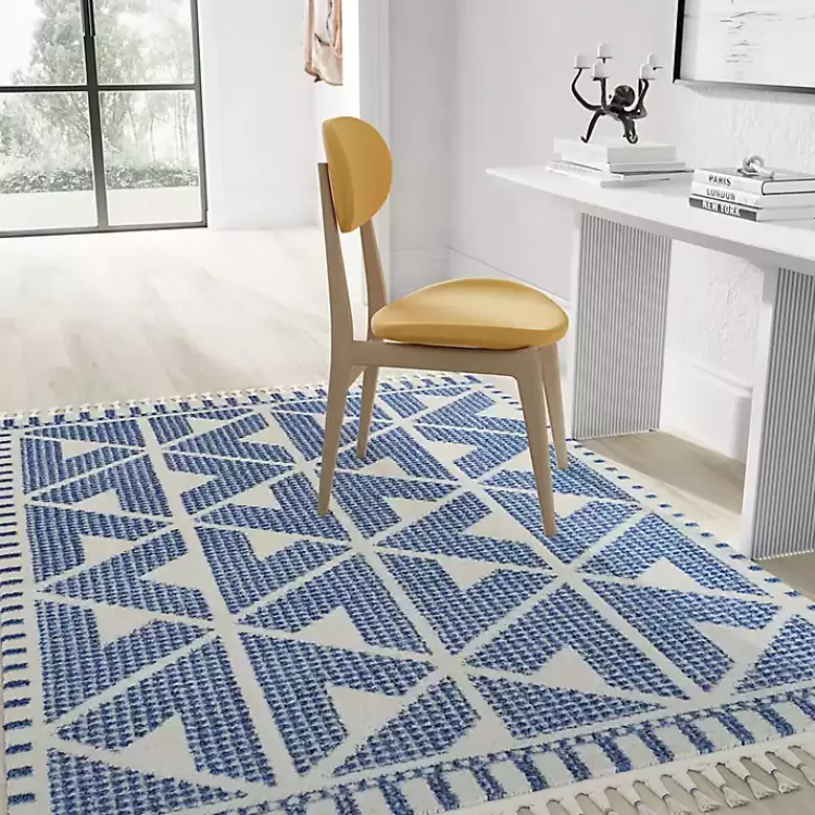 Alfombra moderna blanca con diseño geométrico y textura mullida - 2.40x3 metros (Oferta relámpago exclusiva de Kirklands)