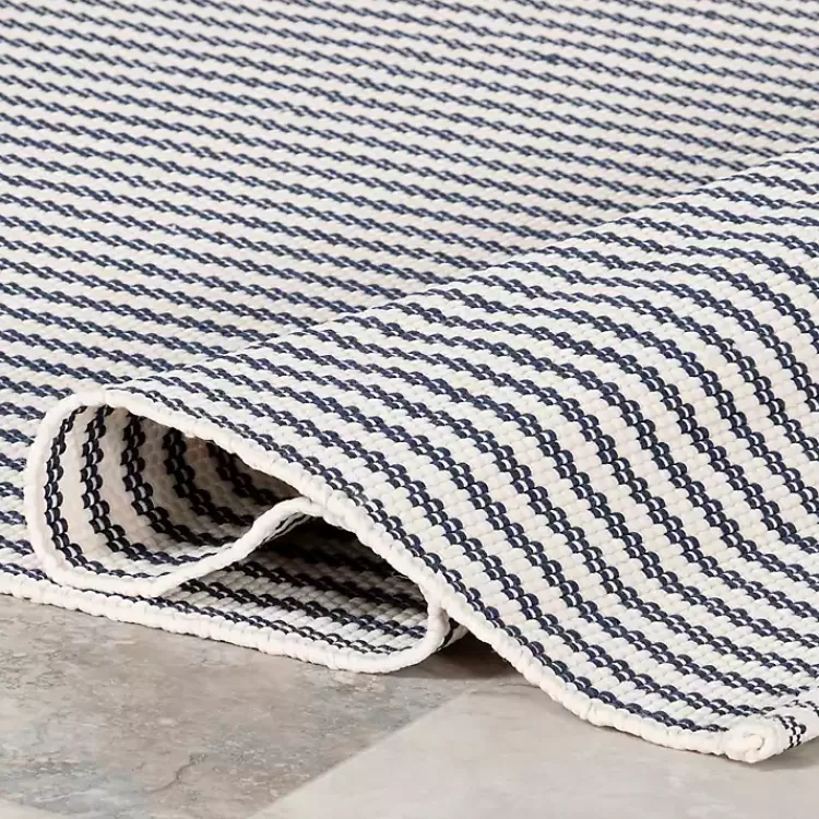 Alfombra Decorativa de Rayas Azules y Blancas - Resistente para Interiores y Exteriores (152x244 cm) - Oferta Especial en Muebles Kirklands
