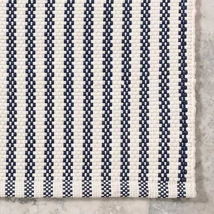 Alfombra Decorativa de Rayas Azules y Blancas - Resistente para Interiores y Exteriores (152x244 cm) - Oferta Especial en Muebles Kirklands
