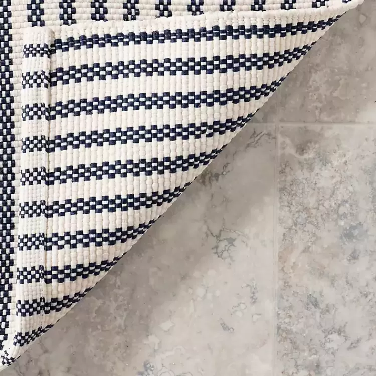 Alfombra Decorativa de Rayas Azules y Blancas - Resistente para Interiores y Exteriores (152x244 cm) - Oferta Especial en Muebles Kirklands