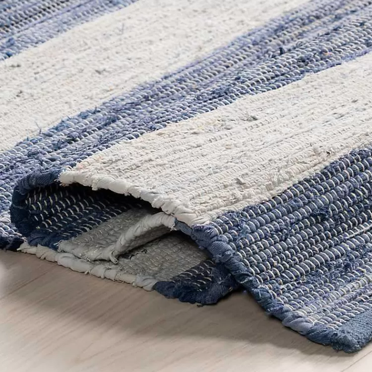 Alfombra de Rayas Azules y Blancas para Interior y Exterior - Tamaño 2x3 metros | Diseño Moderno Kirklands | Oferta Especial en Decoración para Hogar