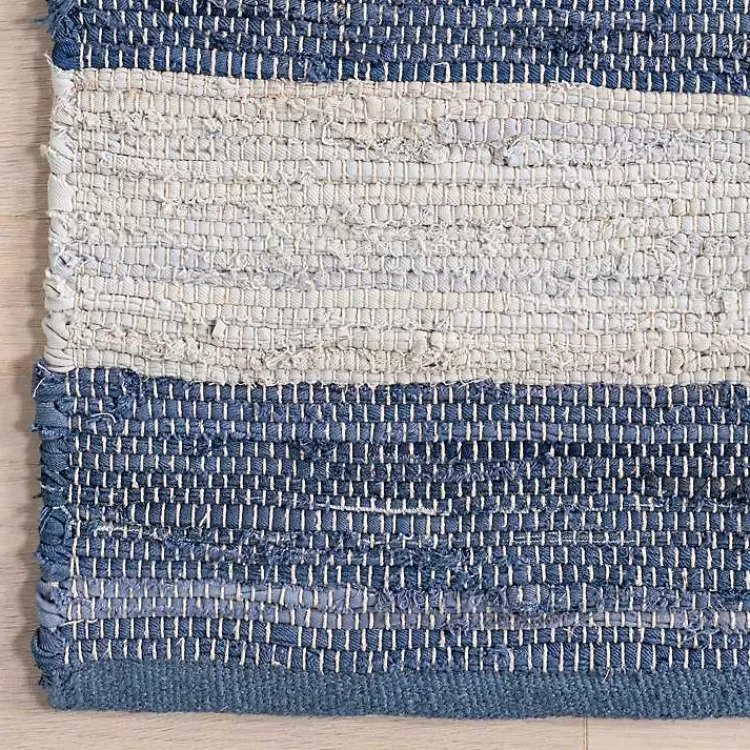Alfombra de Rayas Azules y Blancas para Interior y Exterior - Tamaño 2x3 metros | Diseño Moderno Kirklands | Oferta Especial en Decoración para Hogar