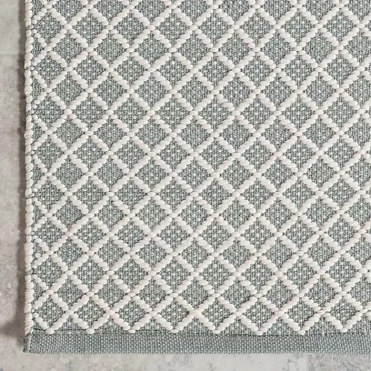 Alfombra decorativa con diseño de enredadera en azul y blanco - 0.9x1.5 metros para interior y exterior | Resistente a la intemperie | Estilo versátil para terrazas o salas - Colección Kirklands Home