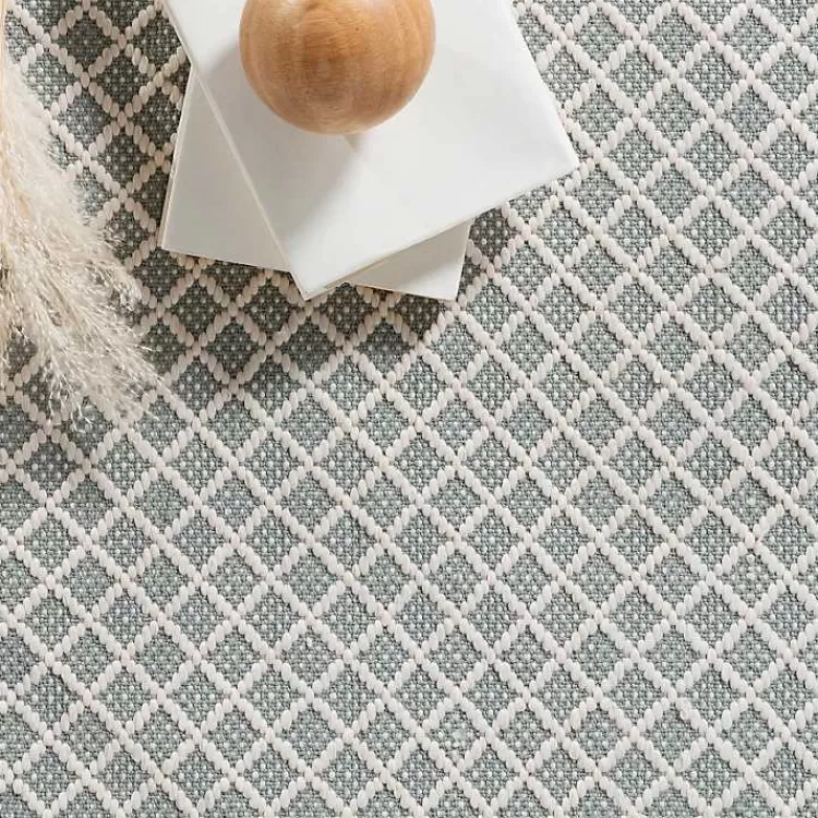 Alfombra decorativa con diseño de enredadera en azul y blanco - 0.9x1.5 metros para interior y exterior | Resistente a la intemperie | Estilo versátil para terrazas o salas - Colección Kirklands Home