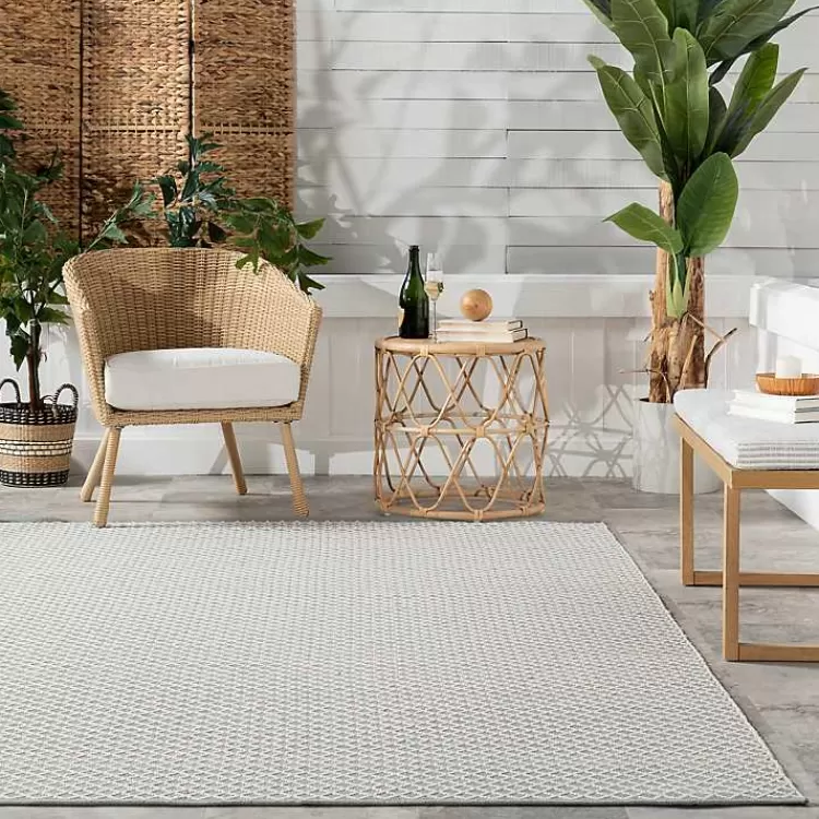 Alfombra decorativa con diseño de enredadera en azul y blanco - 0.9x1.5 metros para interior y exterior | Resistente a la intemperie | Estilo versátil para terrazas o salas - Colección Kirklands Home