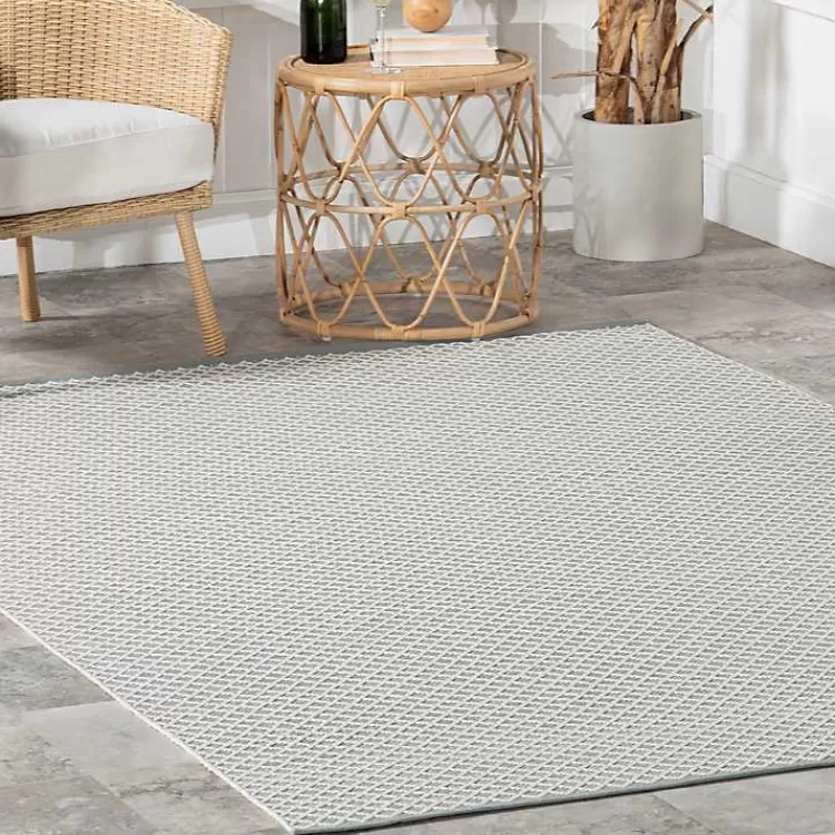 Alfombra decorativa con diseño de enredadera en azul y blanco - 0.9x1.5 metros para interior y exterior | Resistente a la intemperie | Estilo versátil para terrazas o salas - Colección Kirklands Home