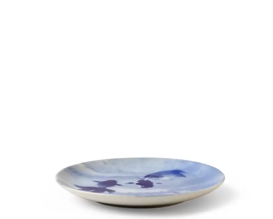 Platos Decorativos MIYA - Diseño Marino con Peces Azules Nadando
