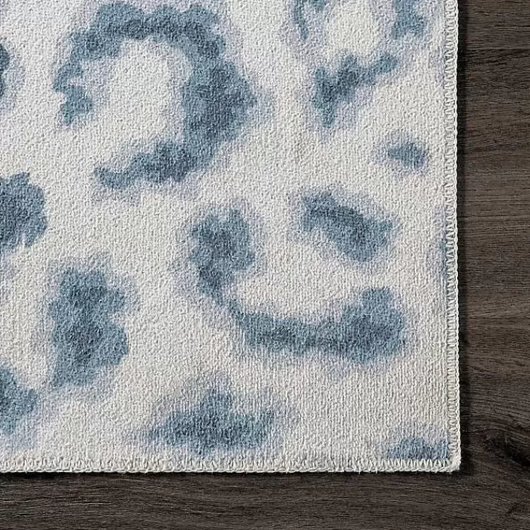 Alfombra Lavable Kirklands Home - Estilo Moderno con Motivos de Leopardo Azul | Tamaño 1.5x2.4m | Diseño Único para Salas y Dormitorios | Novedad en Decoración de Interiores