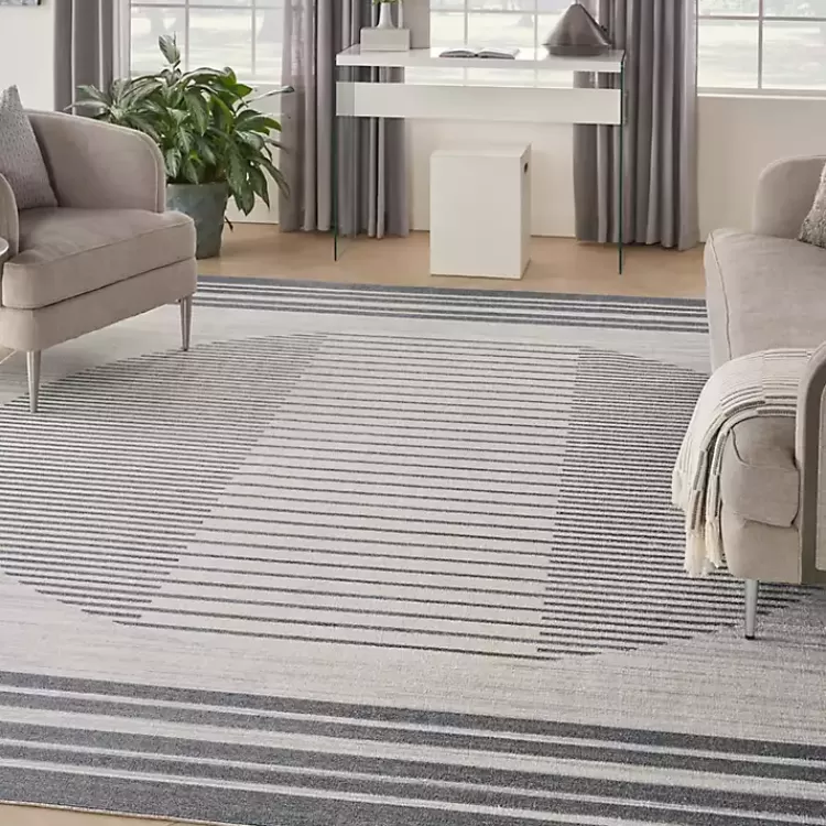 Alfombra Lavable Linear Sphere Azul | Tapete Moderno 7x10 Pies | Novedad de Kirklands Home