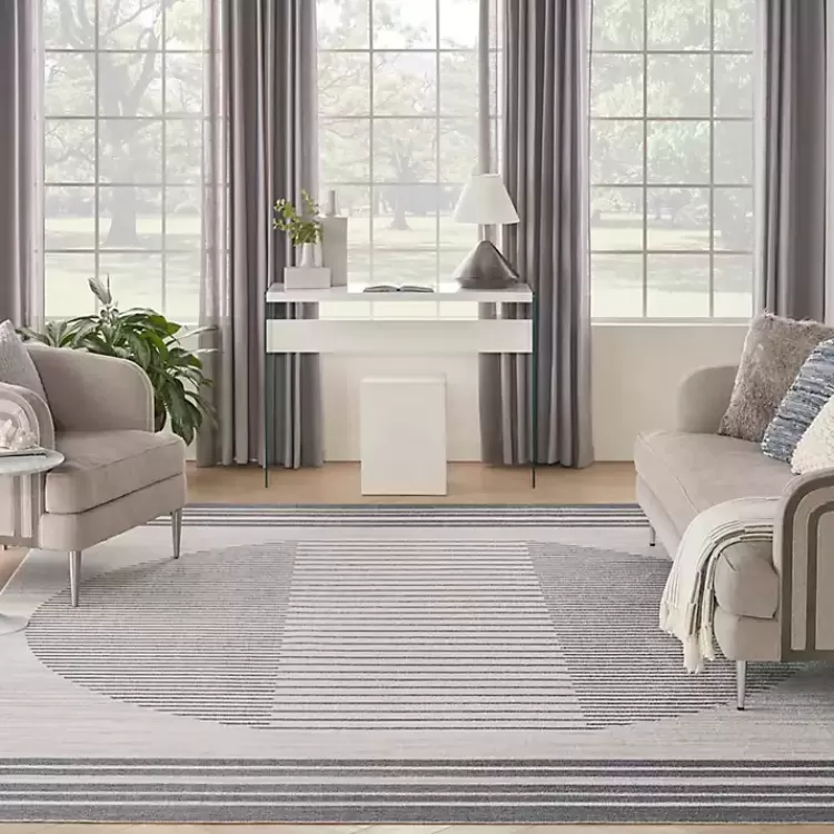 Alfombra Lavable Linear Sphere Azul | Tapete Moderno 7x10 Pies | Novedad de Kirklands Home