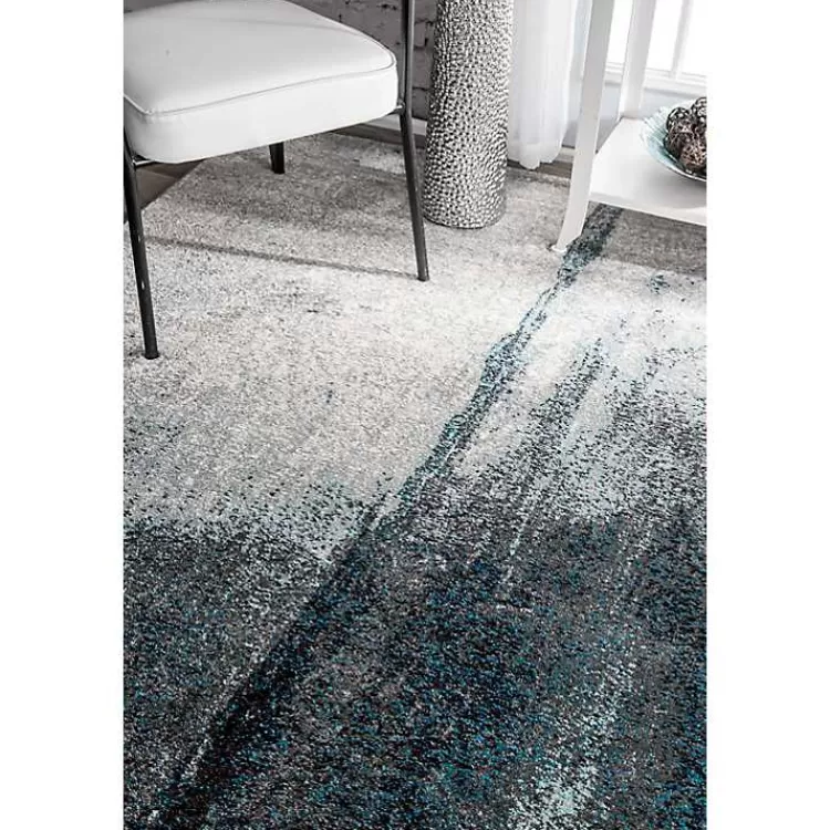 Alfombra Moderna Nora en Azul Marino con Diseño Abstracto, Medidas 5x8 Pies - Estilo Único para tu Hogar | Encuéntrala en Kirklands Home Store