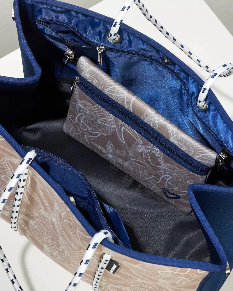 Tommy Bahama Bolso Playa para Mujer - Neoprén Ligero con Estampado Tropical de Flores y Hojas