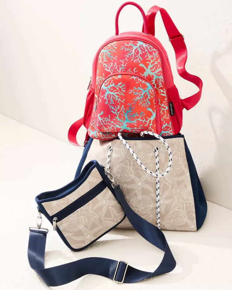 Tommy Bahama Bolso Playa para Mujer - Neoprén Ligero con Estampado Tropical de Flores y Hojas