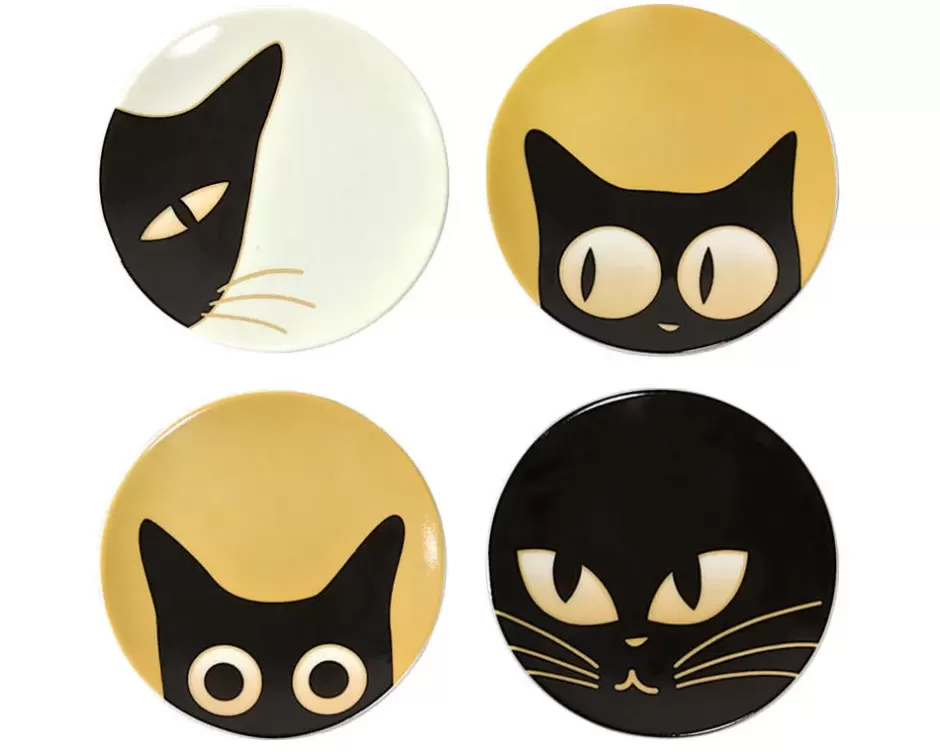 Juego de Plaquitas Decorativas Ojos de Gata - Set Mini 9 cm con Estilo Único MIYA