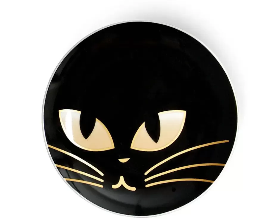Juego de Platos Postreros con Diseño Felino - 16.5 cm | Colección Moderna Miya