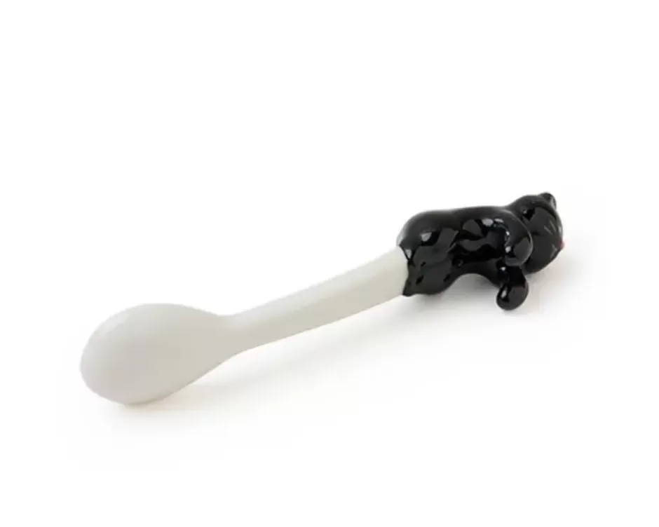 Cuchara Colgante para Gatos Miya - Diseño Elegante en Negro