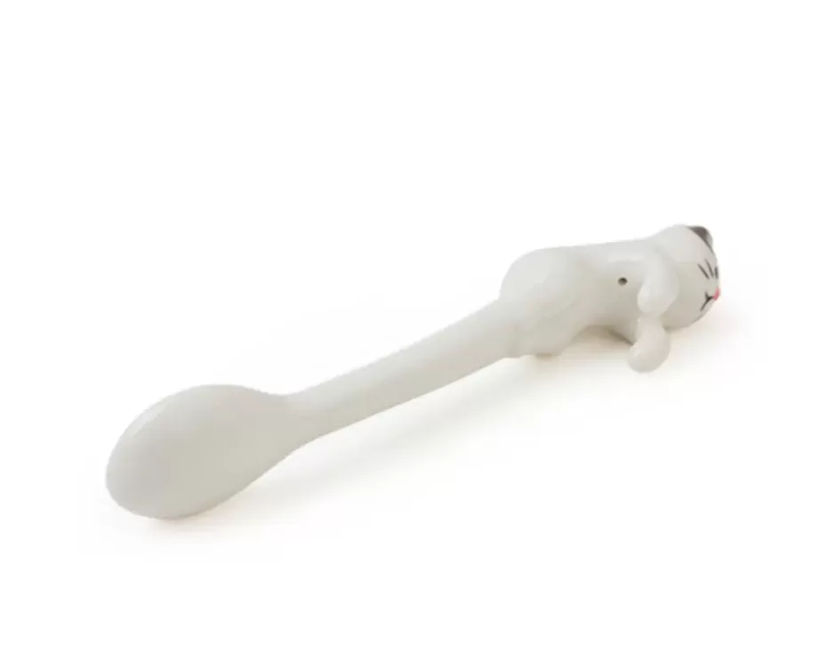 Cuchara colgante decorativa para gatos - Modelo Blanco Premium de Miya