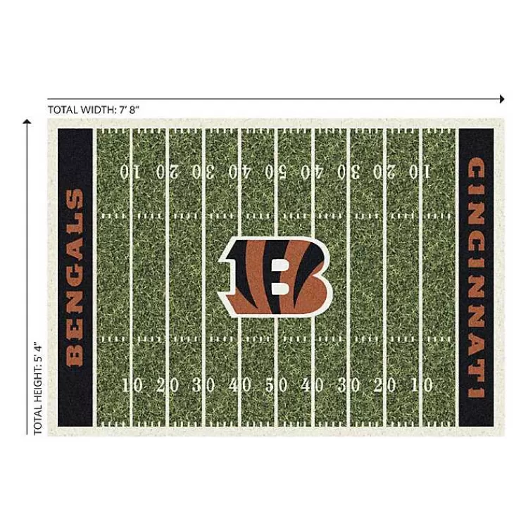 Alfombra Decorativa Cincinnati Bengals - Tamaño 6x8 Pies para Sala, Diseño Oficial del Estadio - Exclusiva en Outlet Hogar Kirklands