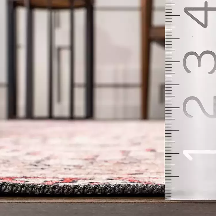 Alfombra lavable moderna en tonos crema y granate con diseño geométrico de diamantes, medida 2.10x2.70 metros - Oferta exclusiva de tapicería Kirklands