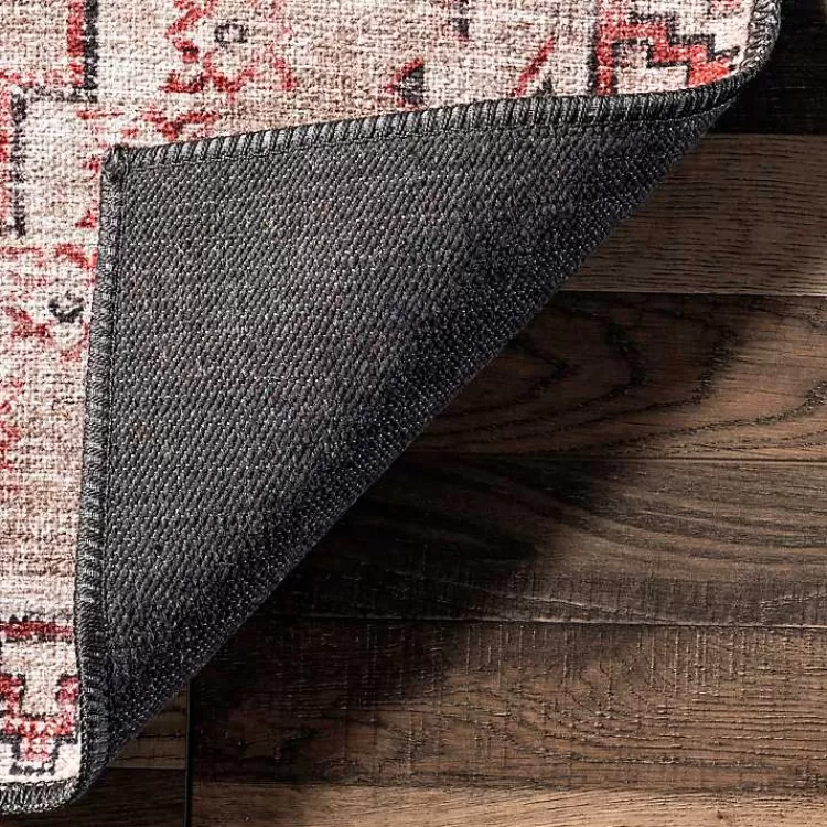 Alfombra lavable moderna en tonos crema y granate con diseño geométrico de diamantes, medida 2.10x2.70 metros - Oferta exclusiva de tapicería Kirklands