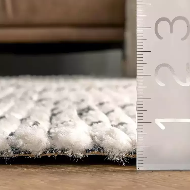 Alfombra moderna con diseño de diamantes geométricos en beige y flecos decorativos - Tamaño 7x10 pies, perfecta para salas - Oferta exclusiva en tapetes para el hogar