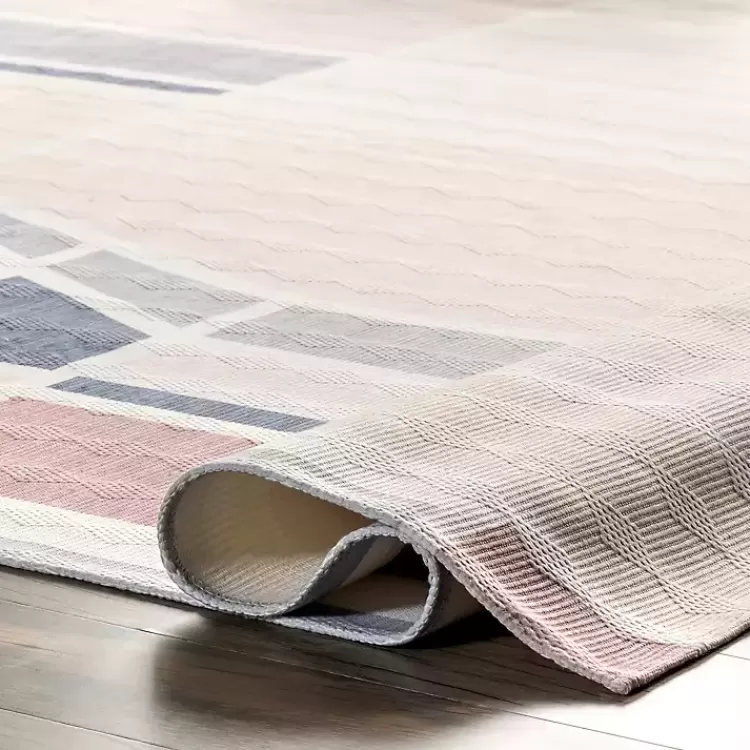 Alfombra Lavable Moderna en Beige con Diseños Geométricos - Tamaño 2.40x3.00m ¡Oferta Flash en Decoración Kirklands!