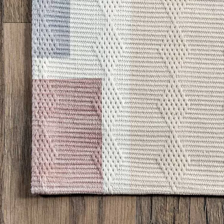 Alfombra Lavable Moderna en Beige con Diseños Geométricos - Tamaño 2.40x3.00m ¡Oferta Flash en Decoración Kirklands!