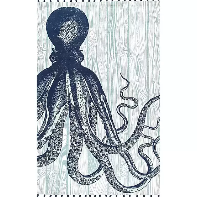 Alfombra Moderna 1.5x2.4m - Diseño de Pulpo Nocturno Colección Thomas Paul | Estilo Kirklands - Elección Premium para Hogar