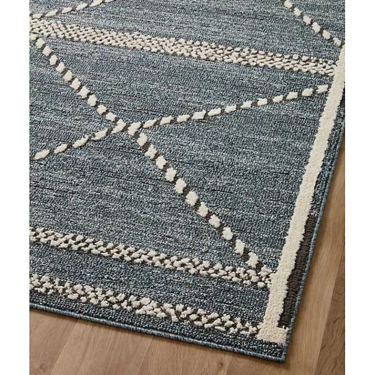 Alfombra de Denim con Diseño Asimétrico - Tejido Grueso 2.10x3m para Salas - Estilo Kirklands al Mejor Precio