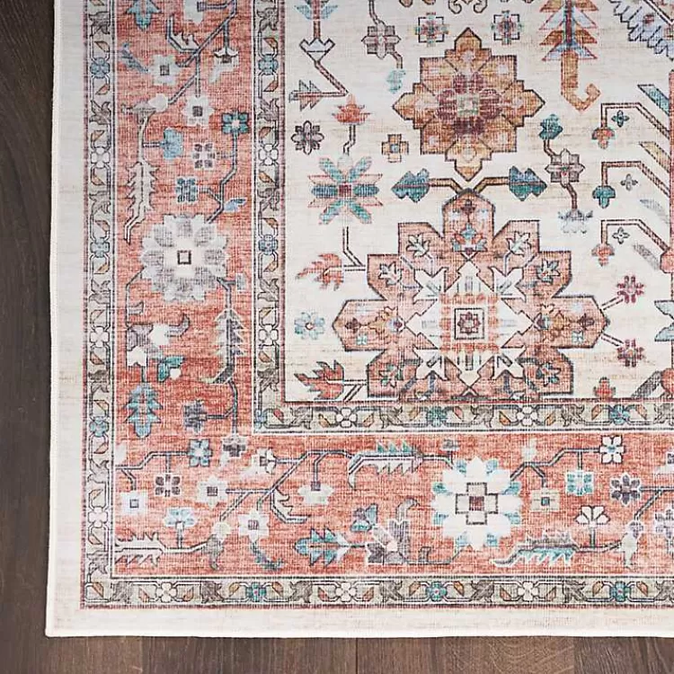 Alfombra Elegante Fulton con Medallón Floral en Rojo, Tamaño 7x10 Pies - Diseño Exclusivo para Salas de Kirklands