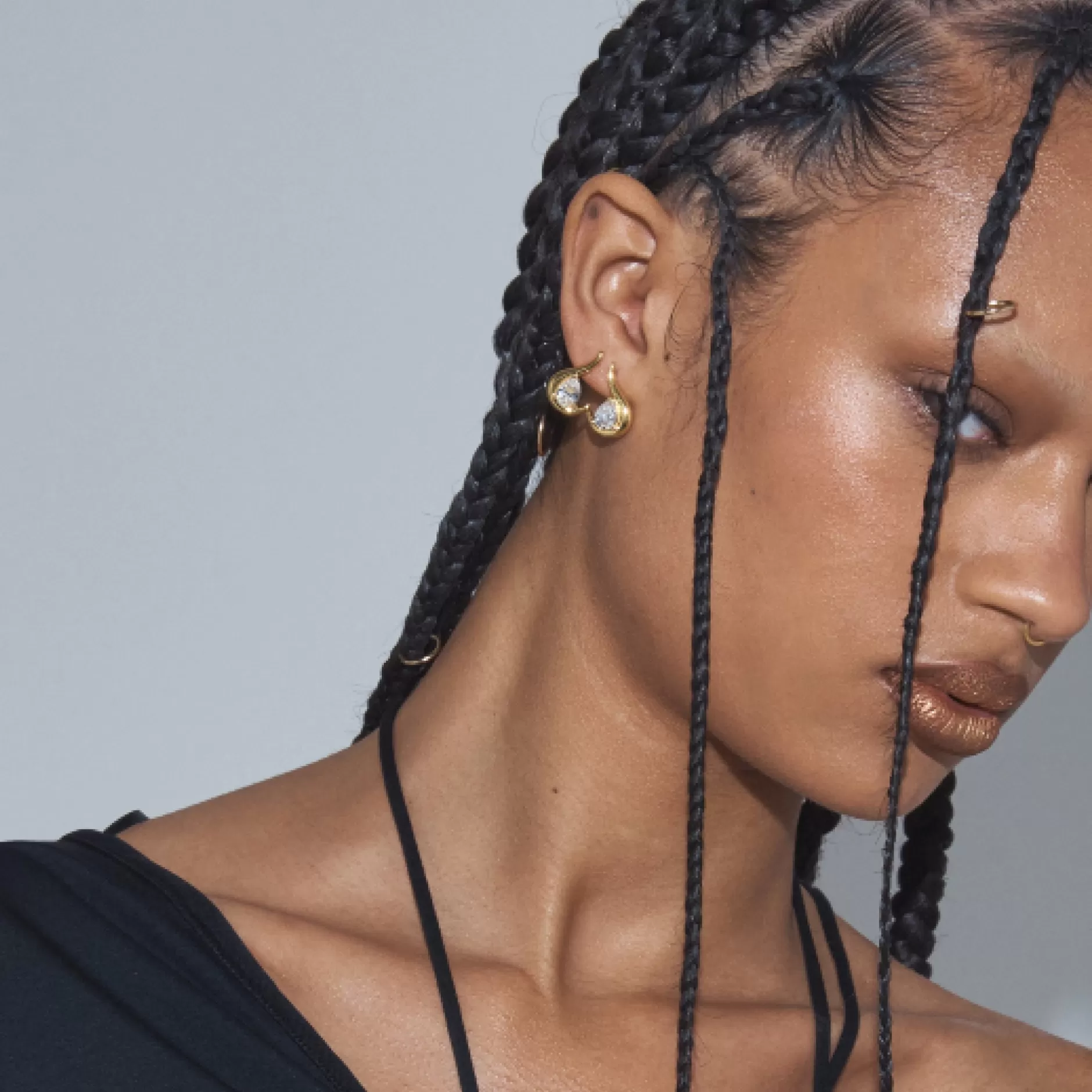 Oferta Flash: Pendientes Pera de Fuego en Cristal Transparente - Anissa Kermiche