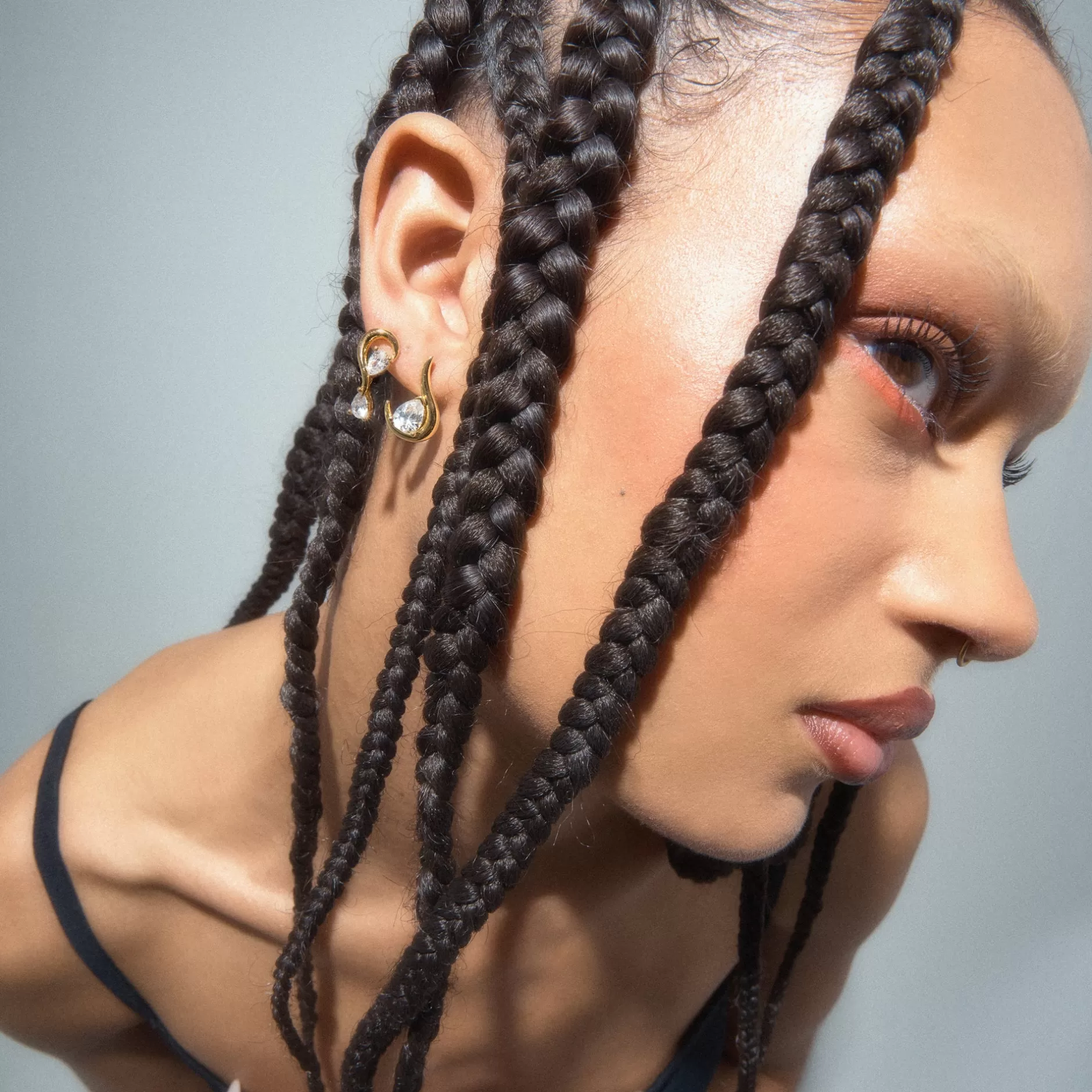 Oferta Flash: Pendientes Pera de Fuego en Cristal Transparente - Anissa Kermiche