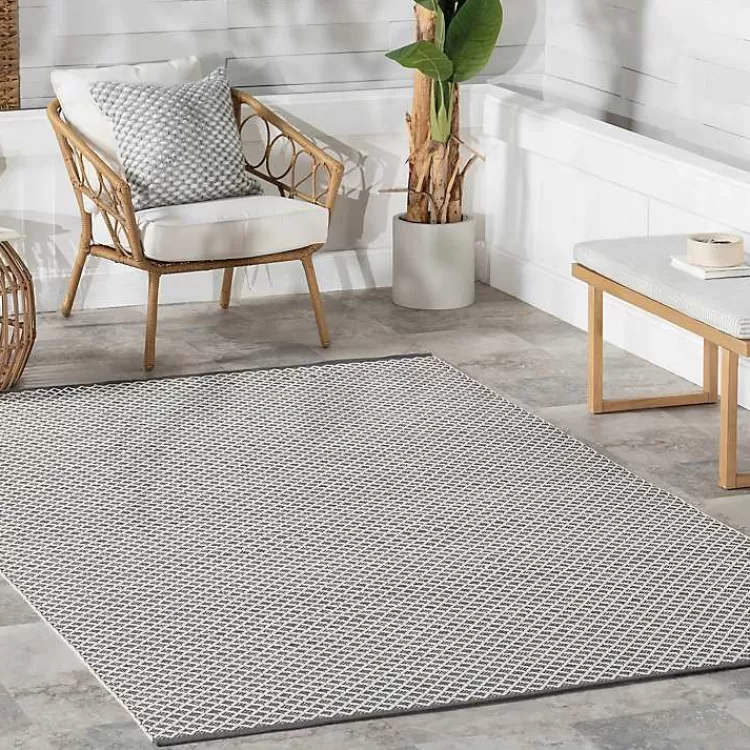 Alfombra Versátil de Diseño Enredadera en Gris y Blanco - Ideal para Interior y Exterior (Medidas 1.20x1.80 m) - Colección Exclusiva Kirklands Home