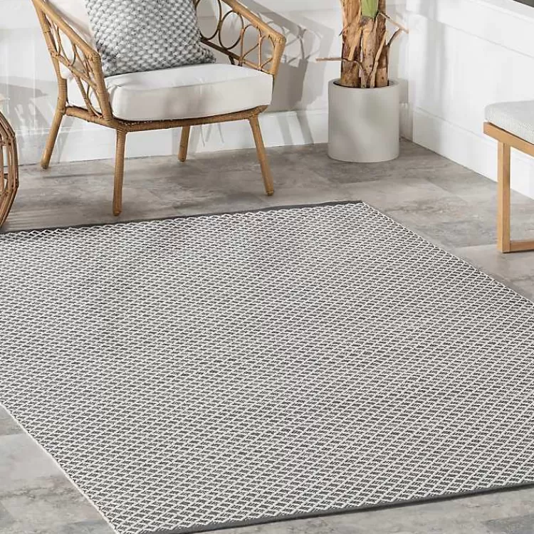Alfombra Versátil de Diseño Enredadera en Gris y Blanco - Ideal para Interior y Exterior (Medidas 1.20x1.80 m) - Colección Exclusiva Kirklands Home