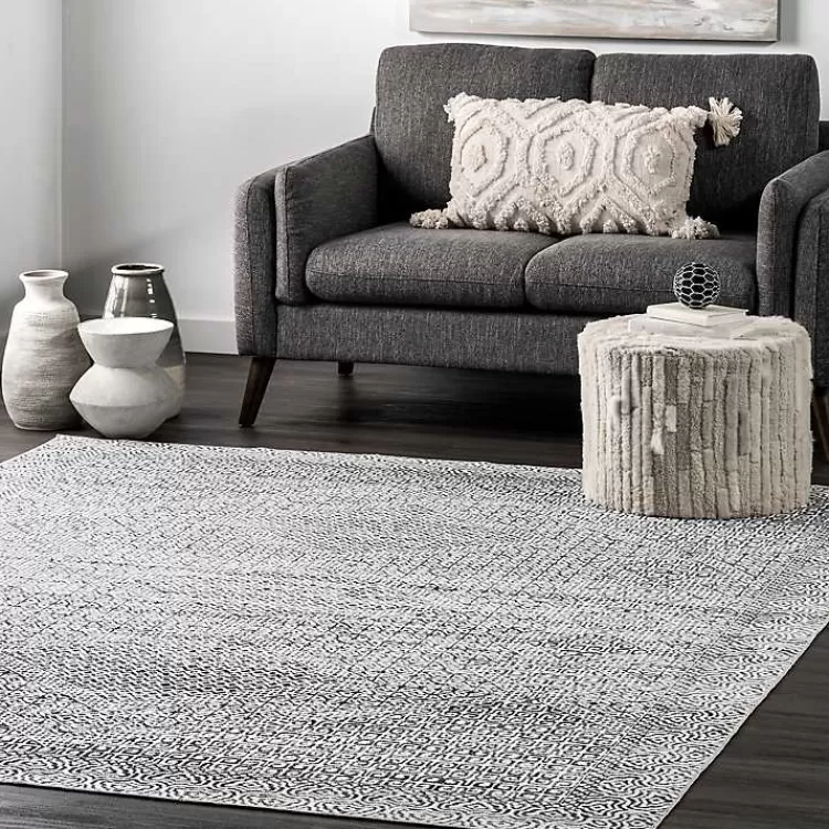 Tapete Moderno Estampado Abstracto Gris - Lavable, Tamaño 0.9x1.5m para Sala o Dormitorio | Colección Exclusiva Kirklands Hogar