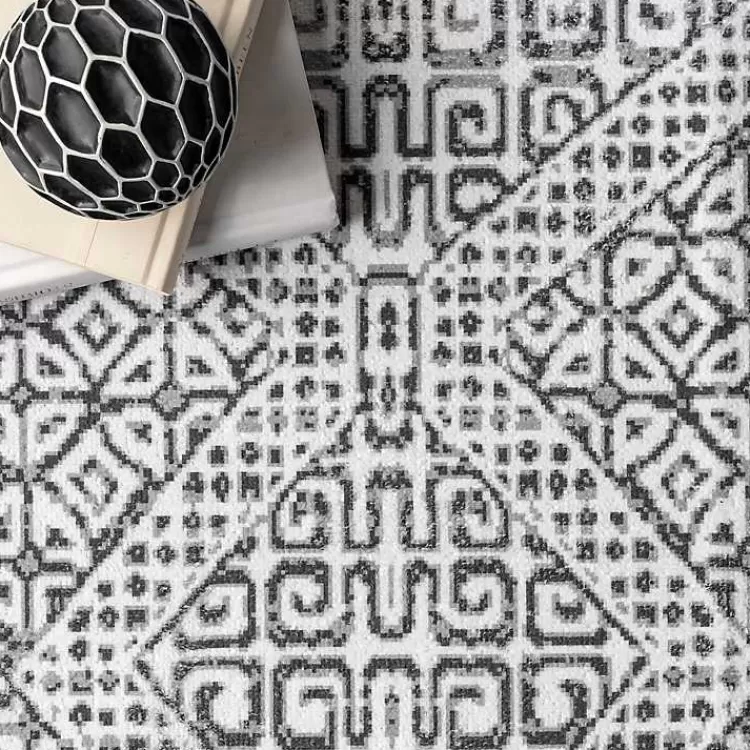 Tapete Moderno Estampado Abstracto Gris - Lavable, Tamaño 0.9x1.5m para Sala o Dormitorio | Colección Exclusiva Kirklands Hogar