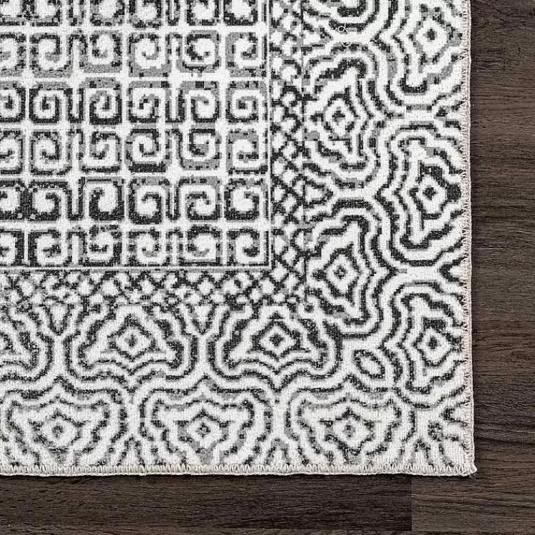 Tapete Moderno Estampado Abstracto Gris - Lavable, Tamaño 0.9x1.5m para Sala o Dormitorio | Colección Exclusiva Kirklands Hogar