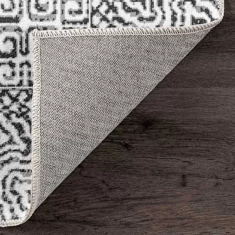 Tapete Moderno Estampado Abstracto Gris - Lavable, Tamaño 0.9x1.5m para Sala o Dormitorio | Colección Exclusiva Kirklands Hogar