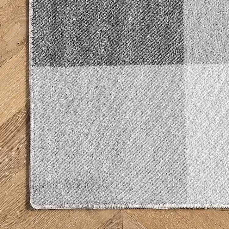 Alfombra Lavable de Diseño Cuadros Búfalo - Gris Invierno 1.20x1.80m | Tapiz Duradero para Salón | Colección Exclusiva Kirklands
