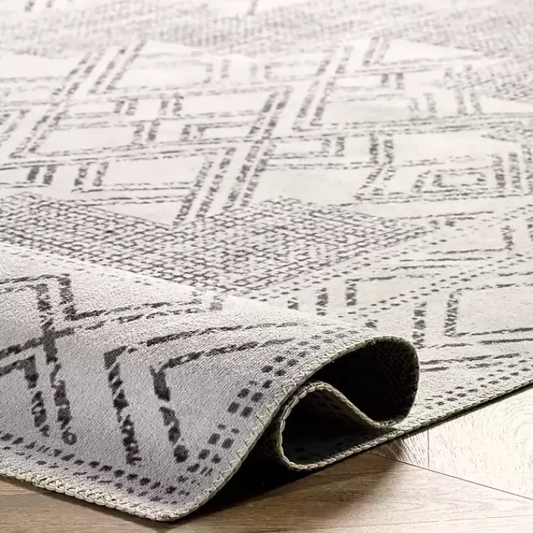 Alfombra moderna lavable 4x6 pies - Diseño geométrico con medallón gris para salas elegantes | Oferta especial en decoración Kirklands