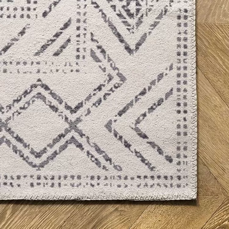 Alfombra moderna lavable 4x6 pies - Diseño geométrico con medallón gris para salas elegantes | Oferta especial en decoración Kirklands