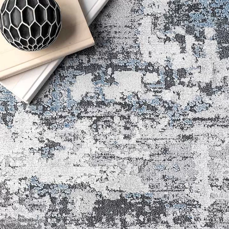 Alfombra Decorativa Lavable Gris Moderno - Tamaño 0.9x1.5m para Salas | Diseño Abstracto Contemporáneo | Colección Hogar Kirklands - Oferta Exclusiva en Textiles